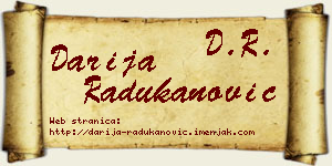 Darija Radukanović vizit kartica